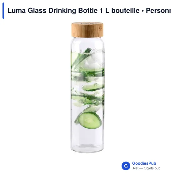 Bouteille en verre personnalisable Luma Glass 1 L avec logo - Image 2