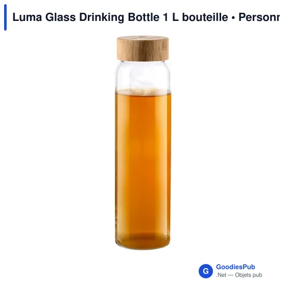 Bouteille en verre personnalisable Luma Glass 1 L avec logo - Image 3