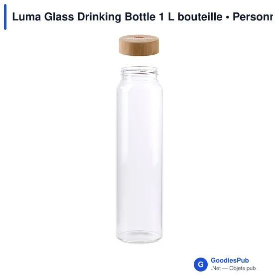 Bouteille en verre personnalisable Luma Glass 1 L avec logo - Image 4