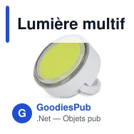 Lumière multifonction personnalisable rechargeable avec logo - R-ABS recyclé - Miniature 2