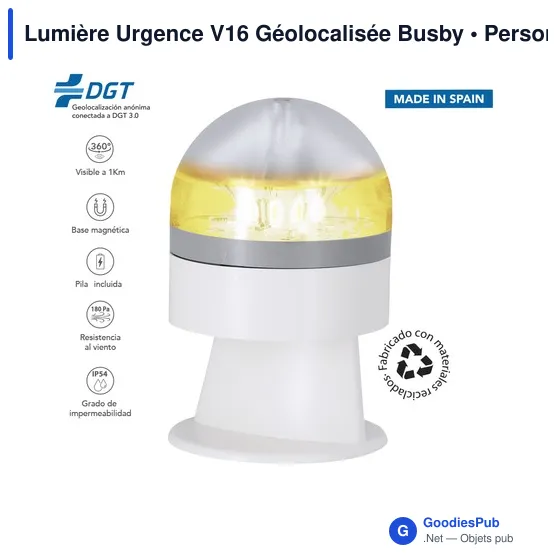 Lampe de signalisation personnalisable V16 avec logo - Busby - Image 9