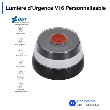Lumière d'Urgence V16 Personnalisable avec Logo - Pylon