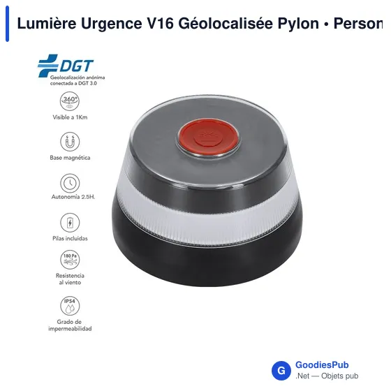 Lumière d'Urgence V16 Personnalisable avec Logo - Pylon - Image 1