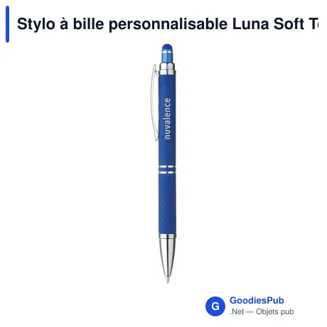 Stylo à bille personnalisable Luna Soft Touch avec logo