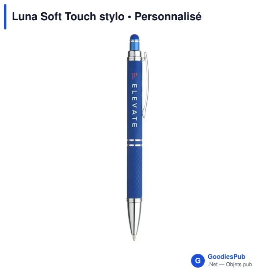 Stylo à bille personnalisable Luna Soft Touch avec logo - Image 2