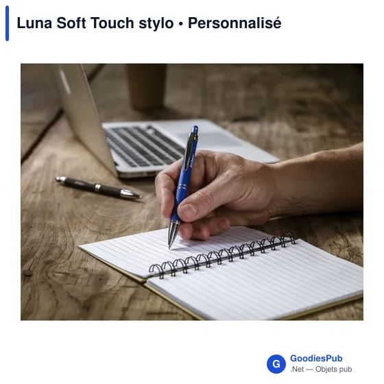 Stylo à bille personnalisable Luna Soft Touch avec logo - Image 3