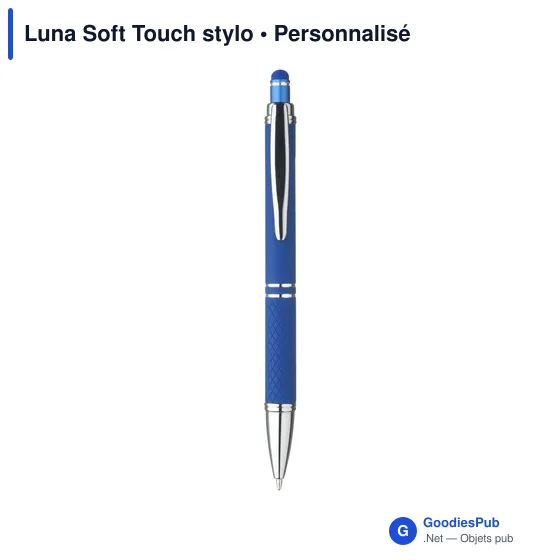 Stylo à bille personnalisable Luna Soft Touch avec logo - Image 4
