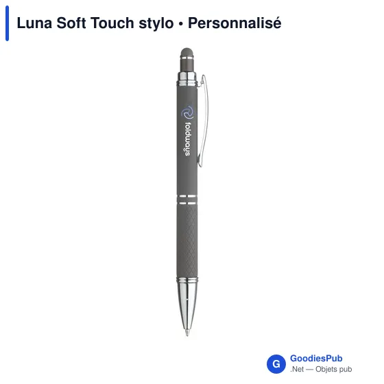 Stylo à bille personnalisable Luna Soft Touch avec logo - Image 6