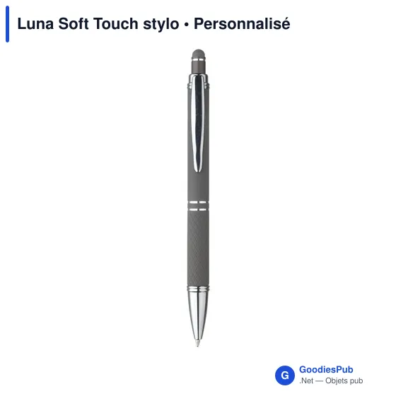 Stylo à bille personnalisable Luna Soft Touch avec logo - Image 7