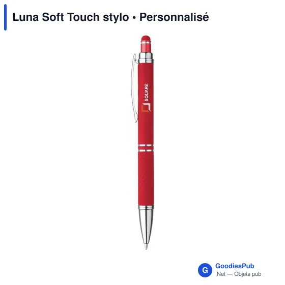 Stylo à bille personnalisable Luna Soft Touch avec logo - Image 8