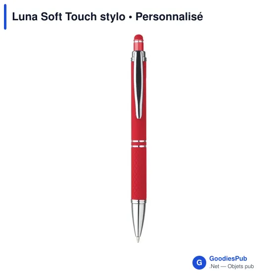 Stylo à bille personnalisable Luna Soft Touch avec logo - Image 10