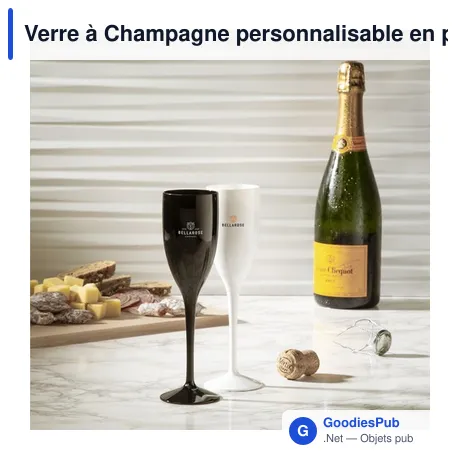 Verre à Champagne personnalisable en plastique - Lunaireavec logo