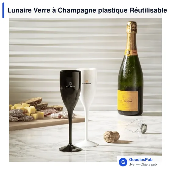 Verre à Champagne personnalisable en plastique - Lunaireavec logo - Image 1