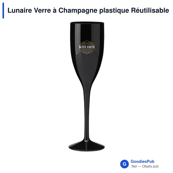 Verre à Champagne personnalisable en plastique - Lunaireavec logo - Image 2