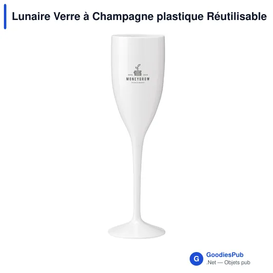 Verre à Champagne personnalisable en plastique - Lunaireavec logo - Image 4