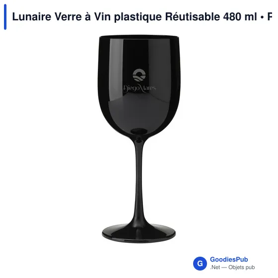Verre à Vin Personnalisable en Plastique Réutilisable - Lunaireavec logo - Image 2
