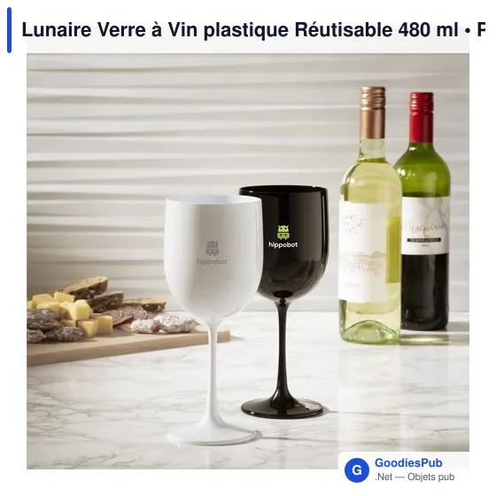 Verre à Vin Personnalisable en Plastique Réutilisable - Lunaireavec logo - Image 3