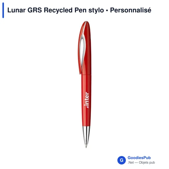 Stylo à bille personnalisable en ABS recyclé avec logo - Lunar GRS - Image 2