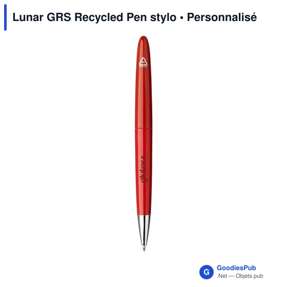 Stylo à bille personnalisable en ABS recyclé avec logo - Lunar GRS - Image 3