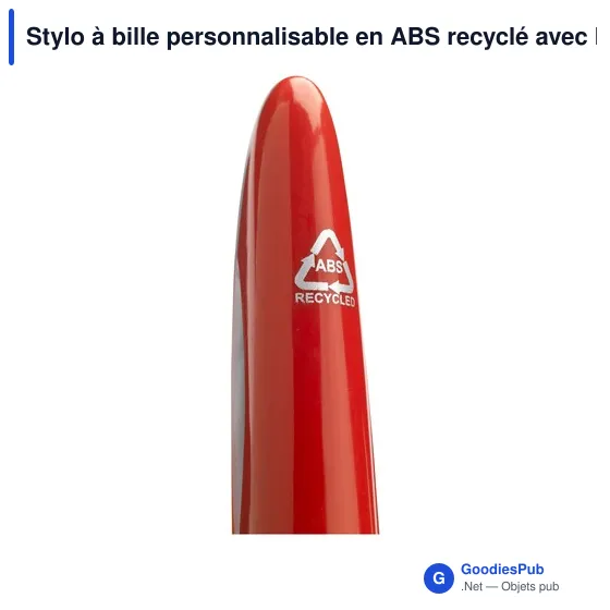 Stylo à bille personnalisable en ABS recyclé avec logo - Lunar GRS - Image 4
