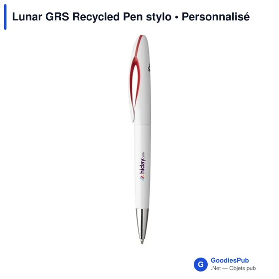 Stylo à bille personnalisable en ABS recyclé avec logo - Lunar GRS - Image 5