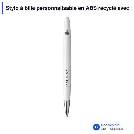 Stylo à bille personnalisable en ABS recyclé avec logo - Lunar GRS - Image 6