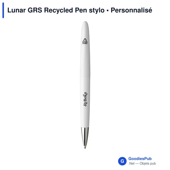 Stylo à bille personnalisable en ABS recyclé avec logo - Lunar GRS - Image 10