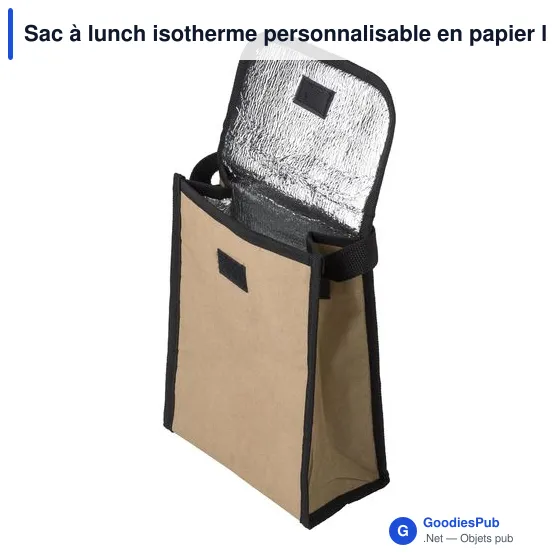 Sac à lunch isotherme personnalisable en papier laminé - Stefanavec logo - Image 2