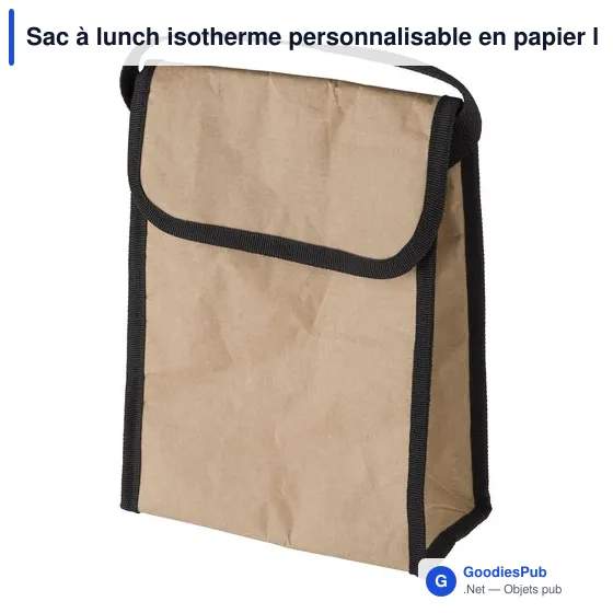 Sac à lunch isotherme personnalisable en papier laminé - Stefanavec logo - Image 3