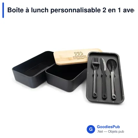 Boîte à lunch personnalisable 2 en 1 avec logo | Tijani