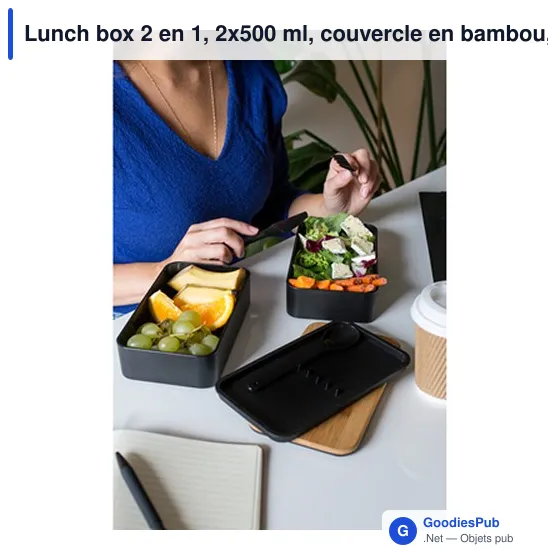 Boîte à lunch personnalisable 2 en 1 avec logo | Tijani - Image 11