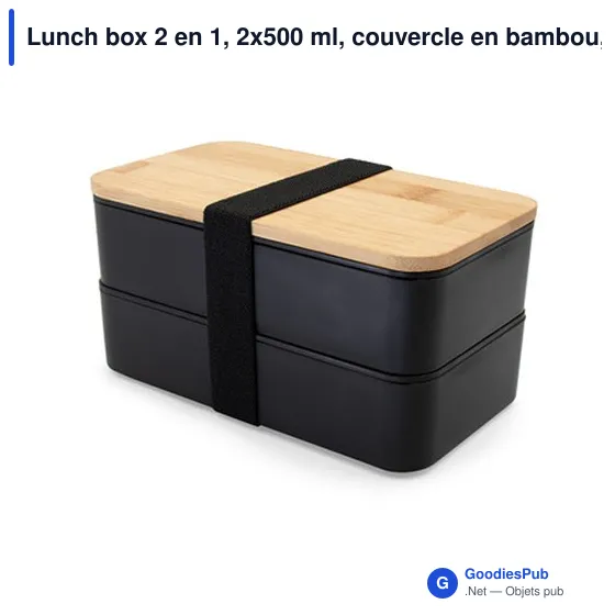 Boîte à lunch personnalisable 2 en 1 avec logo | Tijani - Image 5
