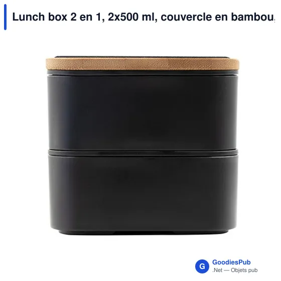 Boîte à lunch personnalisable 2 en 1 avec logo | Tijani - Image 6