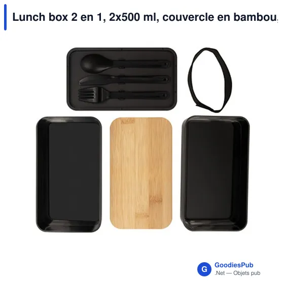 Boîte à lunch personnalisable 2 en 1 avec logo | Tijani - Image 10