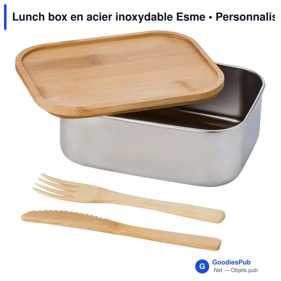 Lunch box personnalisable en acier inoxydable Esme avec logo - Image 2