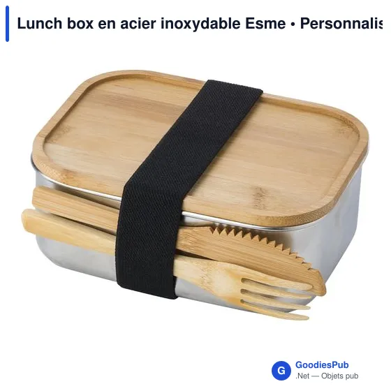 Lunch box personnalisable en acier inoxydable Esme avec logo - Image 3