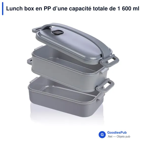 Lunch box en PP d’une capacité totale de 1 600 ml Selwyn - Image 7