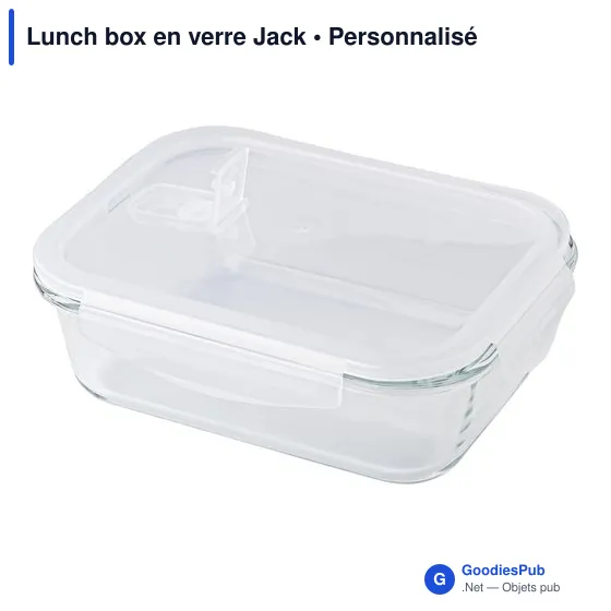 Lunch box en verre personnalisable avec logo - Jack - Image 1