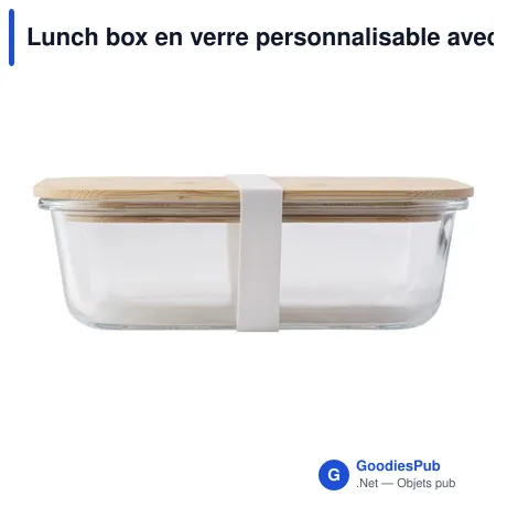 Lunch box en verre personnalisable avec logo - modèle Nicole