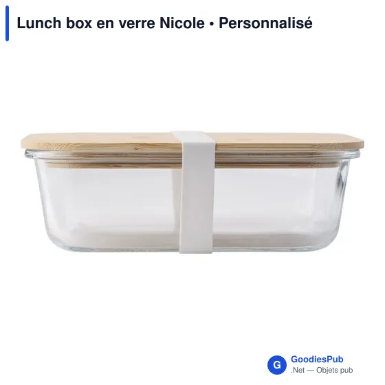 Lunch box en verre personnalisable avec logo - modèle Nicole - Image 1