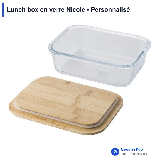 Lunch box en verre personnalisable avec logo - modèle Nicole - Image 2