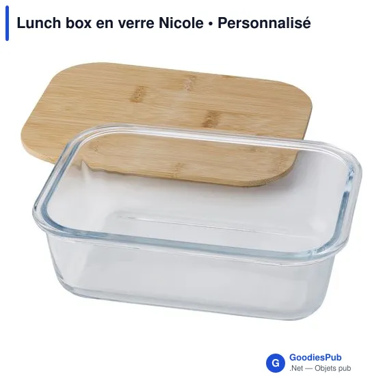 Lunch box en verre personnalisable avec logo - modèle Nicole - Image 3