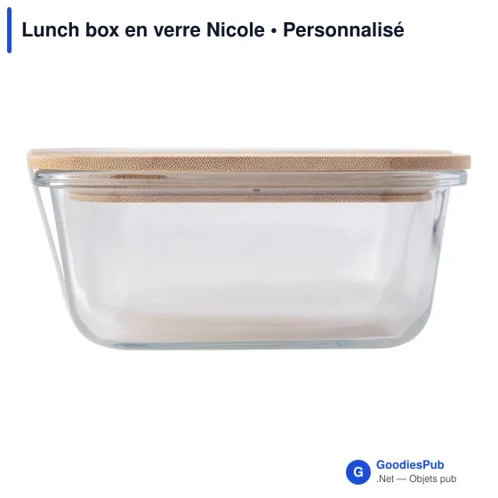 Lunch box en verre personnalisable avec logo - modèle Nicole - Image 4
