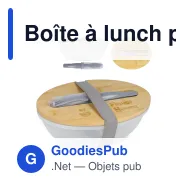 Boîte à lunch personnalisable 1 L en PP recyclé et bambou avec couverts et logo - Eco - Miniature 1