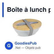 Boîte à lunch personnalisable 1 L en PP recyclé et bambou avec couverts et logo - Eco - Miniature 2