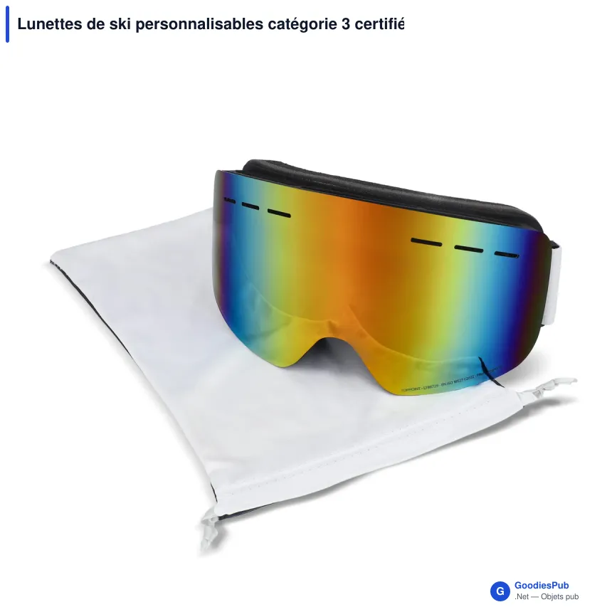 Lunettes de ski personnalisables catégorie 3 certifiées EN 174 avec logo - Image 2