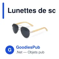 Lunettes de soleil aviateur personnalisables à branches en bambou avec logo - Miniature 2