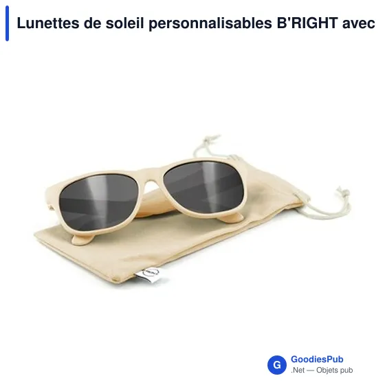 Lunettes de soleil personnalisables B'RIGHT avec logo | Adam - Image 2