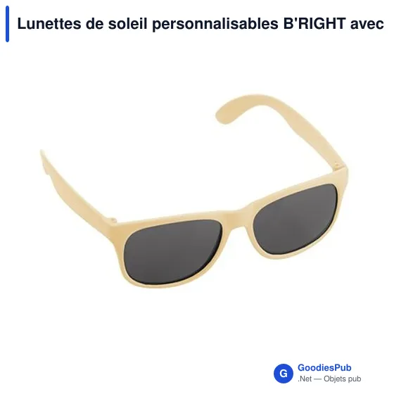 Lunettes de soleil personnalisables B'RIGHT avec logo | Adam - Image 3