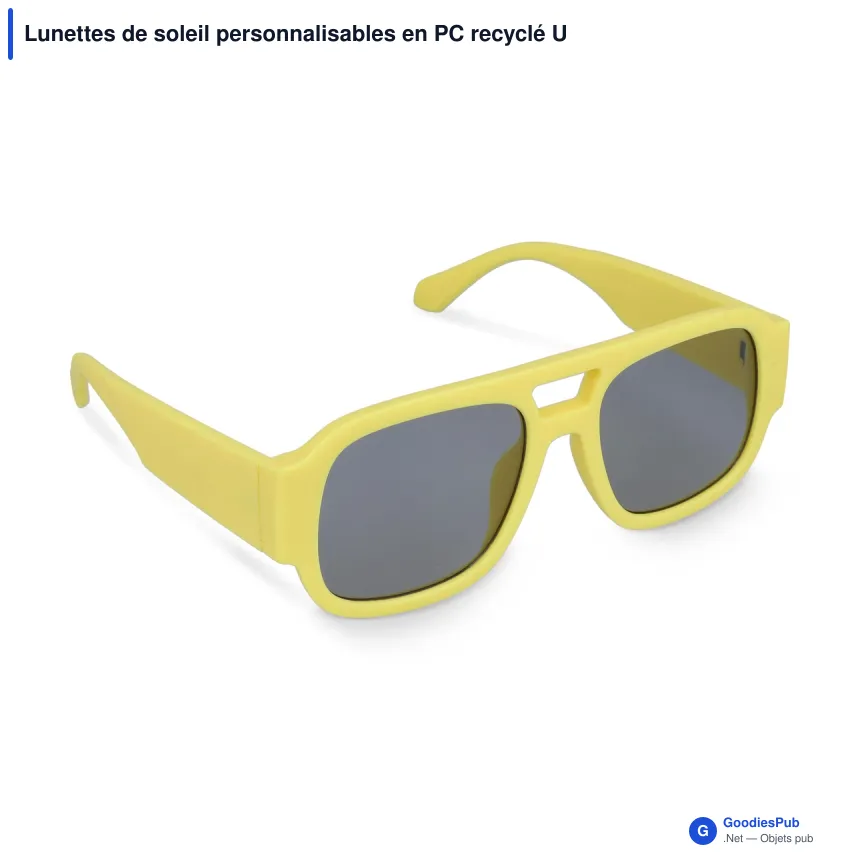 Lunettes de soleil personnalisables en PC recyclé UV400 avec logo - Bastian - Image 2